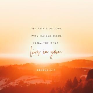 Romans 8:11 - And if the Spirit of him who raised Jesus from the dead is living in you, he who raised Christ from the dead will also give life to your mortal bodies because of his Spirit who lives in you.