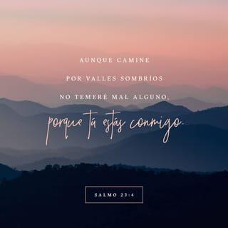 Salmos 23:4 - Aun cuando yo pase
por el valle más oscuro,
no temeré,
porque tú estás a mi lado.
Tu vara y tu cayado
me protegen y me confortan.