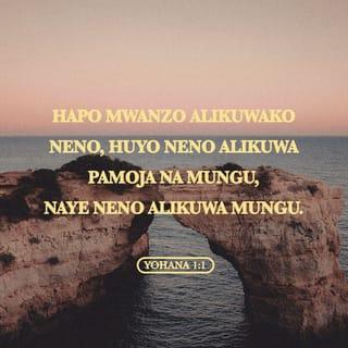 Yohane 1:1 - Hapo mwanzo, Neno alikuwako; naye alikuwa na Mungu, naye alikuwa Mungu.