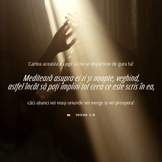 Iosua 1:8 - Gura ta să nu abandoneze obiceiul de a citi (zilnic) din această carte a legii! Meditează la conținutul ei atât ziua, cât și noaptea, urmărind să respecți tot ce este scris acolo. Pentru că atunci vei avea succes oriunde vei merge; și vei prospera!