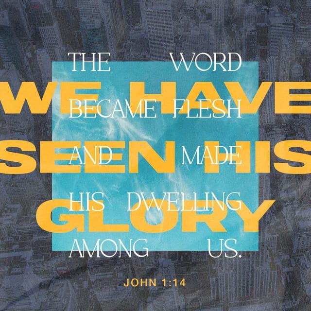 John 1:14 - And the Word became flesh and dwelt among us, and we have seen his glory, glory as of the only Son from the Father, full of grace and truth.