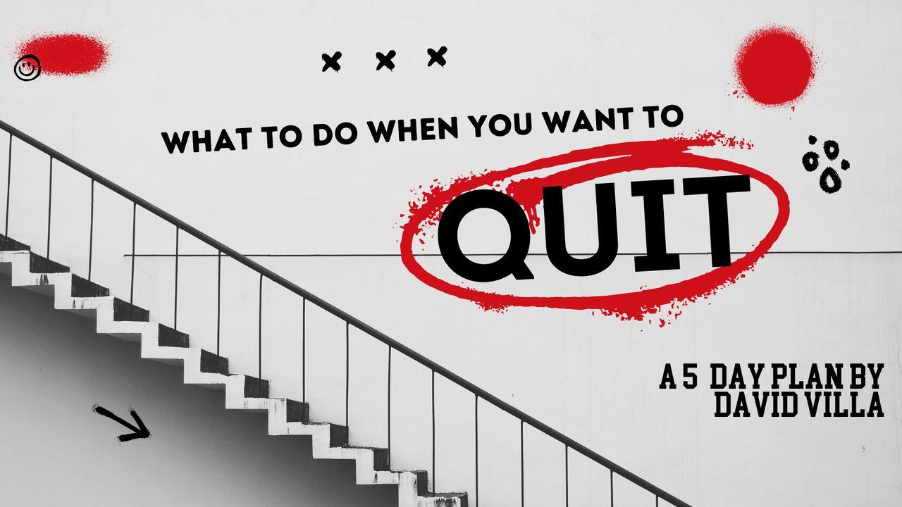What To Do When You Want To Quit