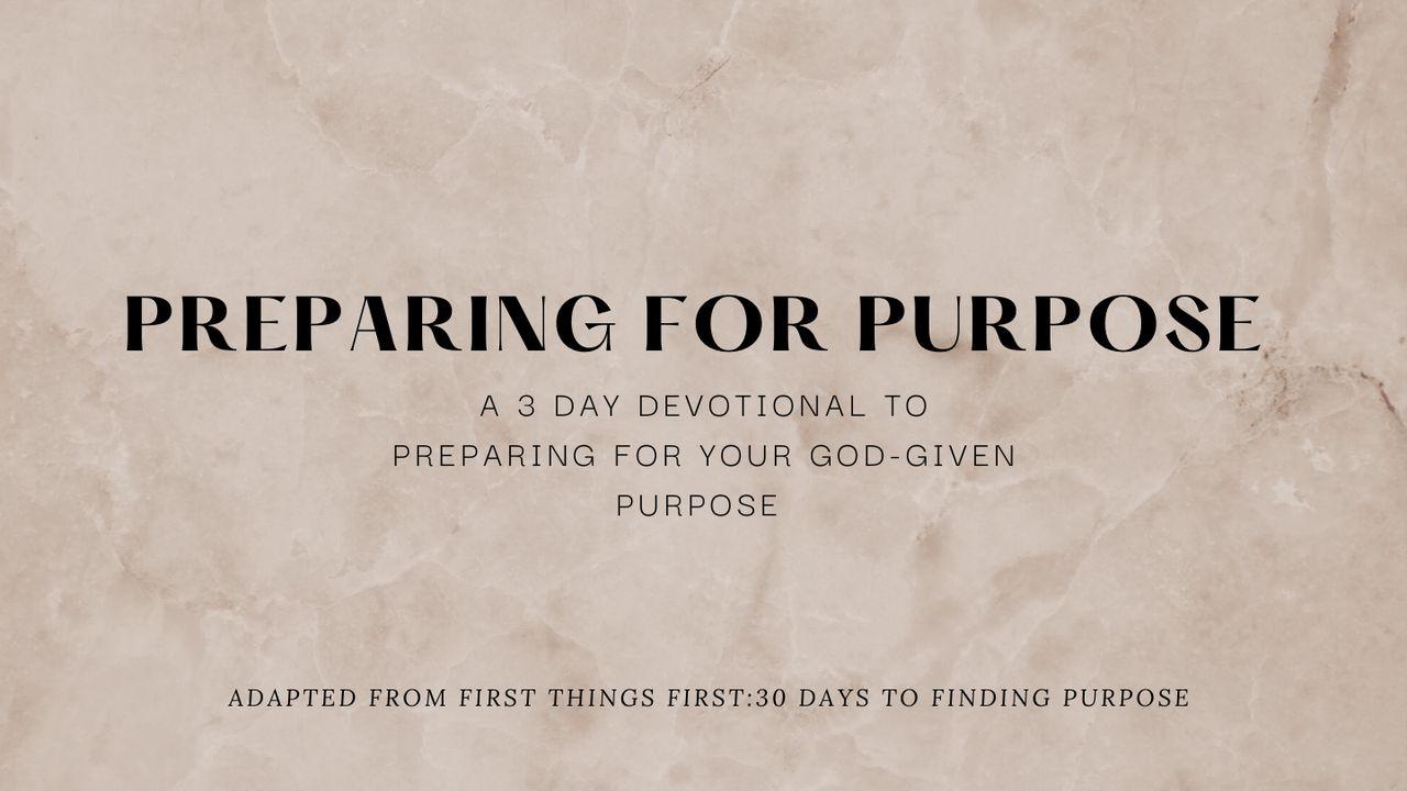 Preparing for Purpose