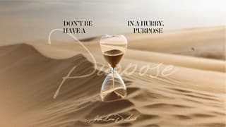 Don’t Be in a Hurry, Have a PURPOSE!